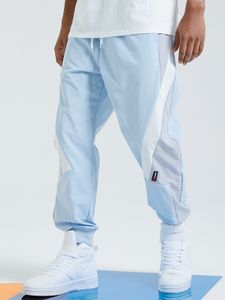 Men Color Block Splicing Drawstring Jogger Sweatpants