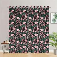 Curtains Natural Blended Curtain Panels for Living Room/Light Reducing Linen Sheer Curtain Panels Set Nickel Grommet Window Panels, Natural miniinthebox - thumbnail