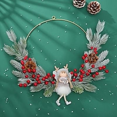 cross-border christmas decorations ins wind garland diy garland door hanging rattan ring office decoration garland wholesale miniinthebox