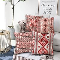 Nordic Pattern Double Side Cushion Cover 4PC Soft Decorative Square Cushion Case Pillowcase for Bedroom Livingroom Sofa Couch Chair Superior Quality Machine Washable Lightinthebox - thumbnail