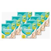 Pampers Baby-Dry Newborn Diapers Size 1 21 Count x 8