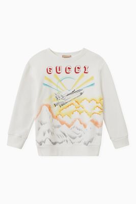 Rocket Logo Sweatshirt in Felted Cotton Jersey