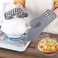 Silicone Oven Mitts, Heat Insulation Pad, Nordic Style Microwave Oven Gloves, Kitchen Baking Gloves Lightinthebox - thumbnail