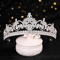 Crown Tiaras Rhinestone Alloy Wedding Party  Evening Retro With Crystal  Rhinestone Headpiece Headwear Lightinthebox - thumbnail