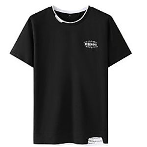 Men's Unisex Tee T shirt Hot Stamping Graphic Prints Letter Plus Size Print Short Sleeve Casual Tops Cotton Basic Fashion Designer Big and Tall Black Lightinthebox