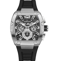 Tornado Men's Multi Function Display Watch & Premium Flexible & Durable Silicone Strap, Black - T23105-SSBB