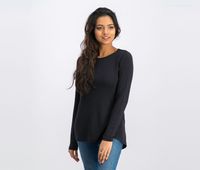 Cutout-Back Long-Sleeve T-Shirt  Black - thumbnail