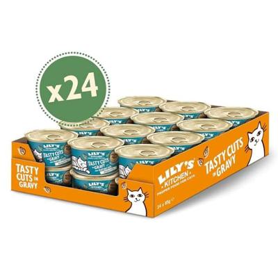 Lily's Kitchen Tasty Cuts Chicken & Fish Senior Wet Cat Food Box 24X85G