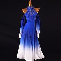 Ballroom Dance Dress Crystals  Rhinestones Women's Performance Daily Wear Long Sleeve Spandex Lightinthebox - thumbnail