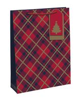 Homesmiths Christmas Red Tartan Medium Bag