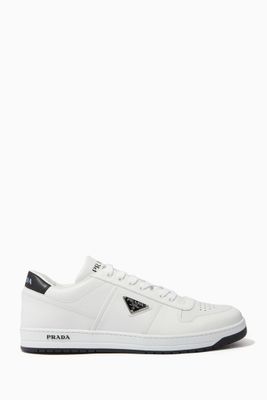 Triangle Logo Sneakers in Calfskin Leather