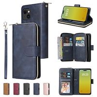 Phone Case For iPhone 15 Pro Max iPhone 14 13 12 11 Pro Max Mini SE X XR XS Max 8 7 Plus Wallet Case Zipper with Wrist Strap Kickstand Retro TPU PU Leather Lightinthebox