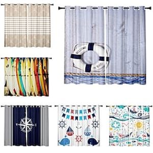 2 Panels Set Blackout Curtains Anchor Printed Thermal Insulated Curtains for Bedroom Living Room Modern Grommet Window Drapes Curtain Drapes Lightinthebox