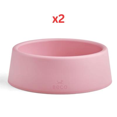 Beco Steady Food & Water Dog Bowl Small - Pink (Pack Of 2)