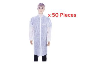 Hotpack Non Woven Visitor Coat White Color Large 50 Pieces - NWVC