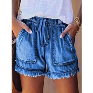 Women's Jeans Shorts Denim Light Blue Sea Blue ArmyGreen Vacation Fashion Casual Vacation Weekend Pocket Short Breathability Plain XS S M L XL Lightinthebox