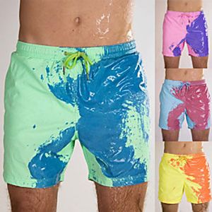 Men's Running Shorts Swim Trunks Athleisure Bottoms 5 Inch Inseam Shorts Drawstring Cotton Fitness Gym Workout Performance Running Training Breathable Temperature Sensitive Color Changing Normal Sport miniinthebox