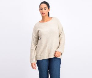 Petite Scoop-Neck Sweater  Beige