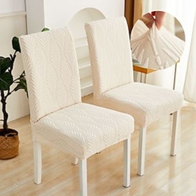 Dining Room Chair Covers Elastic Chair Slipcover Removable Washable Kitchen Straight Back Chair Protector Covers for Dining Room Hotel Sectional Sofa Slipcover Corner Case for Living Room miniinthebox