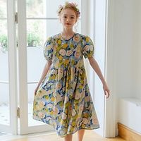Kids Girls' Dress Graphic Short Sleeve Formal Performance Outdoor Fashion Cute Cotton Summer Spring 3-13 Years color Lightinthebox