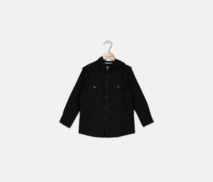 Boys Baldwin Long Sleeve Hooded Shirt  Black Combo