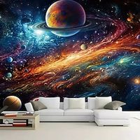 Landscape Wallpaper Mural Universe Planet Wall Covering Sticker Peel and Stick Removable PVC/Vinyl Material Self Adhesive/Adhesive Required Wall Decor for Living Room Kitchen Bathroom miniinthebox