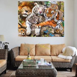 Tiger Lion Leopard 5D Diamond Painting DIY Craft Cross Stitch Home Wall Decor
