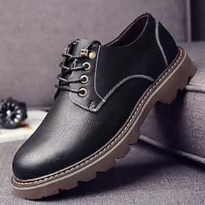 Genuine Leather Cowhide Tooling Leather Shoes Beef Tendon Soft Bottom Men's Shoes Increase Leisure Work Work Non-Slip Wear-Resistant Deodorant Spring miniinthebox