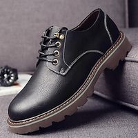 Genuine Leather Cowhide Tooling Leather Shoes Beef Tendon Soft Bottom Men's Shoes Increase Leisure Work Work Non-Slip Wear-Resistant Deodorant Spring miniinthebox - thumbnail
