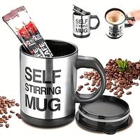 Self Stirring Mug, Stainless Steel Electronic Coffee Cups, Automatic Self Mixing Water Cups, Teacups, For Chocolate, Milk, Hot Beverages, Travel Accessories, Summer Drinkware, Kitchen Stuff Lightinthebox - thumbnail