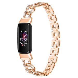 Smart Watch Band Compatible with Fitbit Luxe Stainless Steel Smartwatch Strap Women Glitter Crystal Jewelry Bracelet Replacement  Wristband Lightinthebox