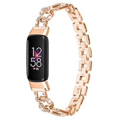 Smart Watch Band Compatible with Fitbit Luxe Stainless Steel Smartwatch Strap Women Glitter Crystal Jewelry Bracelet Replacement  Wristband Lightinthebox