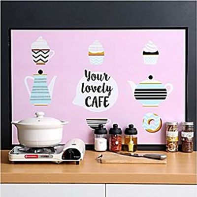oil proof wall stickers wallpaper kitchen backsplash wall protector tools pattern waterproof heat resistant tabletop self-adhesive sticker for kitchen dining room wood countertop (a.coffee) Lightinthebox