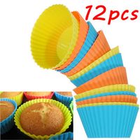 12Pcs Silicone Cake Muffin Chocolate Cupcake Cups Mold