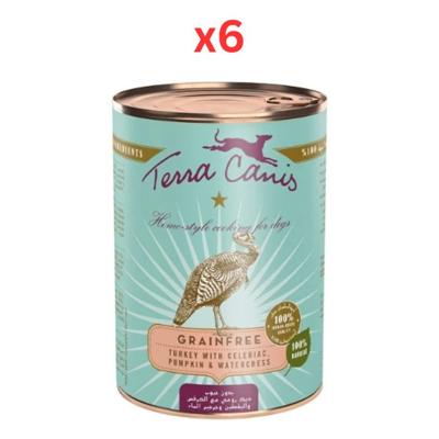 Terra Canis Grain Free Turkey Dog Wet Food 400G (Pack of 6) Terra Canis Grain Free Turkey Dog Wet Food 400G (Pack of 6)