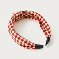 Checked Hairband with Knot Detail