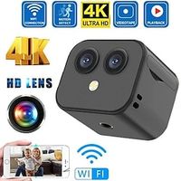 4K Dual-Len Wifi Mini Camera Smart Home Security Indoor Infrared Night Vision Surveillance Camera Motion Detection Camcorder HD Video Recorder Cam miniinthebox - thumbnail