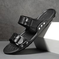 Men's Sandals Fashion Sandals Plus Size Outdoor Slippers Casual Beach Outdoor Daily PU Breathable Comfortable Black Summer Lightinthebox