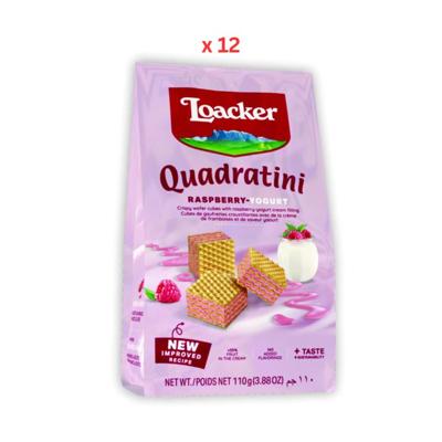 Loacker Quadratini Raspberry Yoghurt Wafers 12X110G