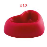Georplast That's Amore Plastic Pet Bowl Small - Red (Pack of 10)