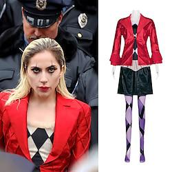 Joker: Folie à Deux Harley Quinn Skirt Coat Socks / Long Stockings Women's Movie Cosplay Costumes Red Halloween Carnival Masquerade Casual Daily Coat Top Skirt Lightinthebox