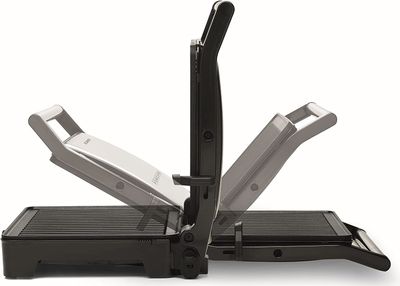 Kenwood Grill 2000W Contact Health Grill Panini Press with Variable Temperature, HGM31.000SI Black/Silver
