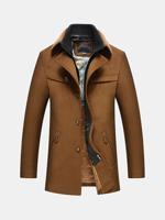 Mens Dual Collar Wool Coat