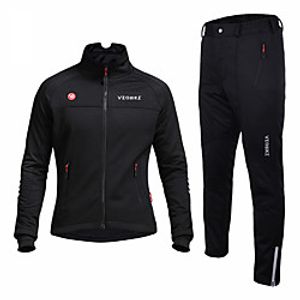 Men's Long Sleeve Cycling Jersey with Tights Winter Spandex Black  Red Bule  Black Black Patchwork Bike Quick Dry Sports Patchwork Mountain Bike MTB Road Bike Cycling Clothing Apparel  Stretchy Lightinthebox
