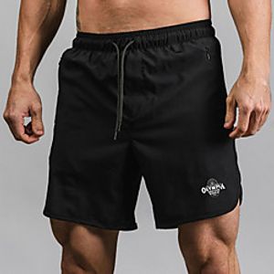 Men's Casual  Sporty Streetwear Breathable Soft Daily Sports Chinos Shorts Bermuda shorts Pants Letter Knee Length Drawstring Elastic Waist ArmyGreen Black Grey Khaki  Summer Lightinthebox