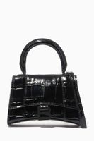 Hourglass Mini Top Handle Bag in Shiny Crocodile Embossed Calfskin - thumbnail