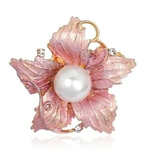 Women's Pearl Brooches Geometrical Flower Stylish Brooch Jewelry Pink For Party Daily Date Office Lightinthebox