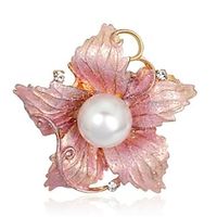 Women's Pearl Brooches Geometrical Flower Stylish Brooch Jewelry Pink For Party Daily Date Office Lightinthebox - thumbnail