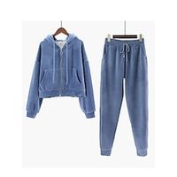 Women's Hoodie Jacket  Sweat Pant Fleece Jacket Zip up Hoodie Winter Coat Warm Heated Sweatshirt with Pockets Lightinthebox - thumbnail