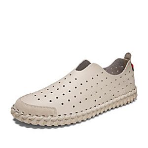Men's Loafers  Slip-Ons Daily Office  Career Nappa Leather Breathable Non-slipping Wear Proof White Black Khaki Spring Summer Lightinthebox